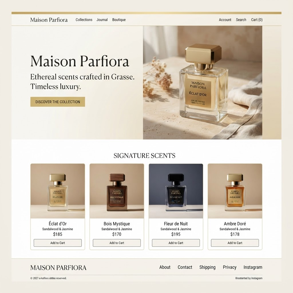 Maison Parfiora — Luxury Fragrance E-commerce website preview